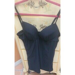 Love Your ASSETS by Sara Blakely, Spanx Tankini  Swim Top Size XL Black Preowed